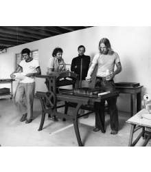 Untitled Press print shop. Rauschenberg with Cy Twombly & Bob Petersen